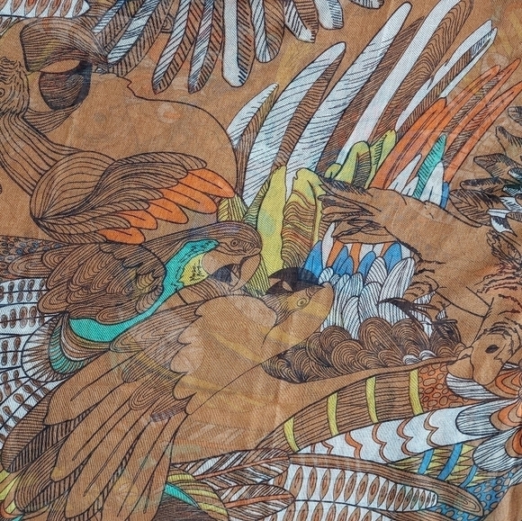 Vintage Italy Fulars Vicose Parakeet Wrap Scarf (long) - Picture 5 of 8